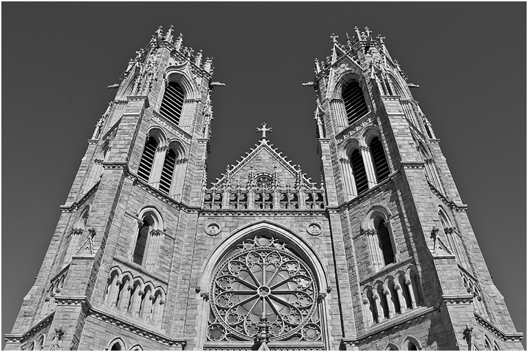 Newark Basilica 2014 1364 (Basilica Exterior)(BW)   P O'Malley